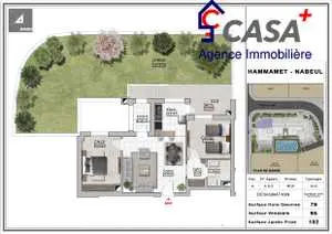 Un Spacieux S+2 de 95m² avec un grand jardin de 102 m² dans une résidence à AFH2