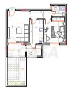 A vendre Un S+1 au RDC de 75m² avec terrasse de 12m² à AFH Mrezga