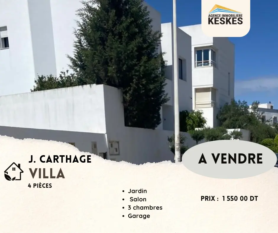 Villa plein pied Jardins de carthage