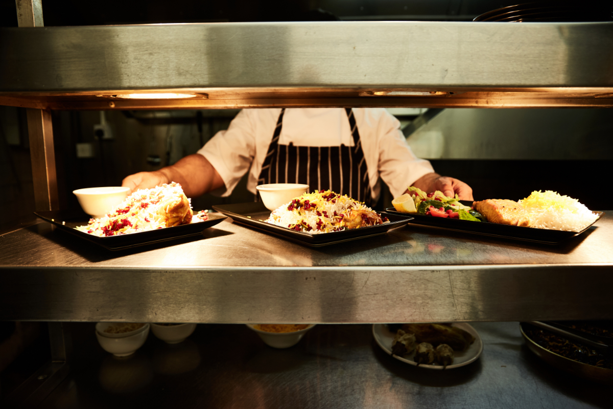 Chef preparing Persian cuisine