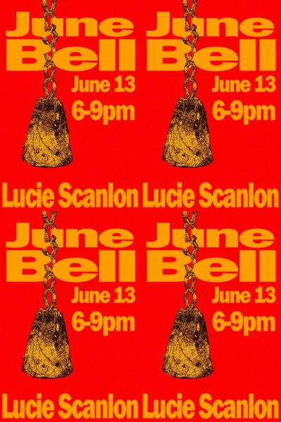 The promotional showcard for the exhibition 'June Bell' by This is a House Gallery.