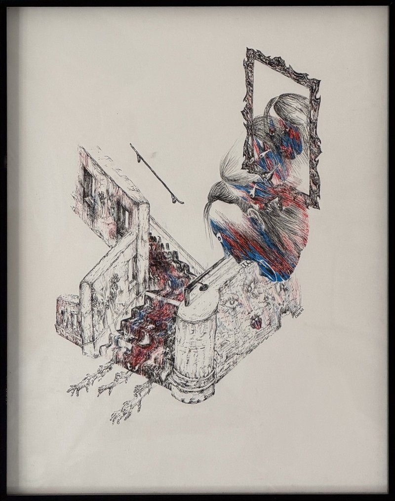 the staircase is occupied