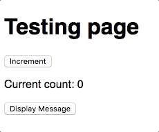 Clicking on "Increment" will increase the count.