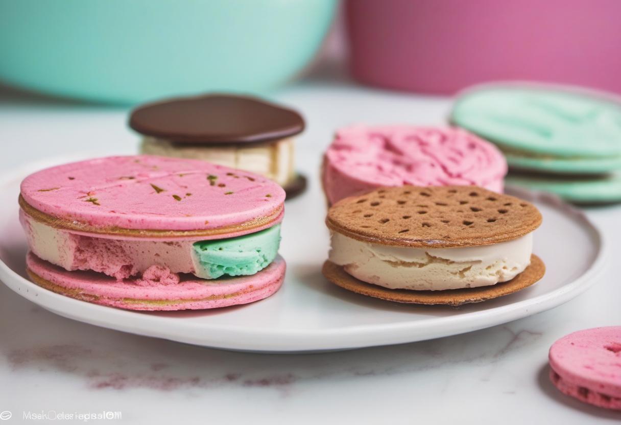 Image showing the final output answering the question: How do I make lollipop ice cream sandwiches.