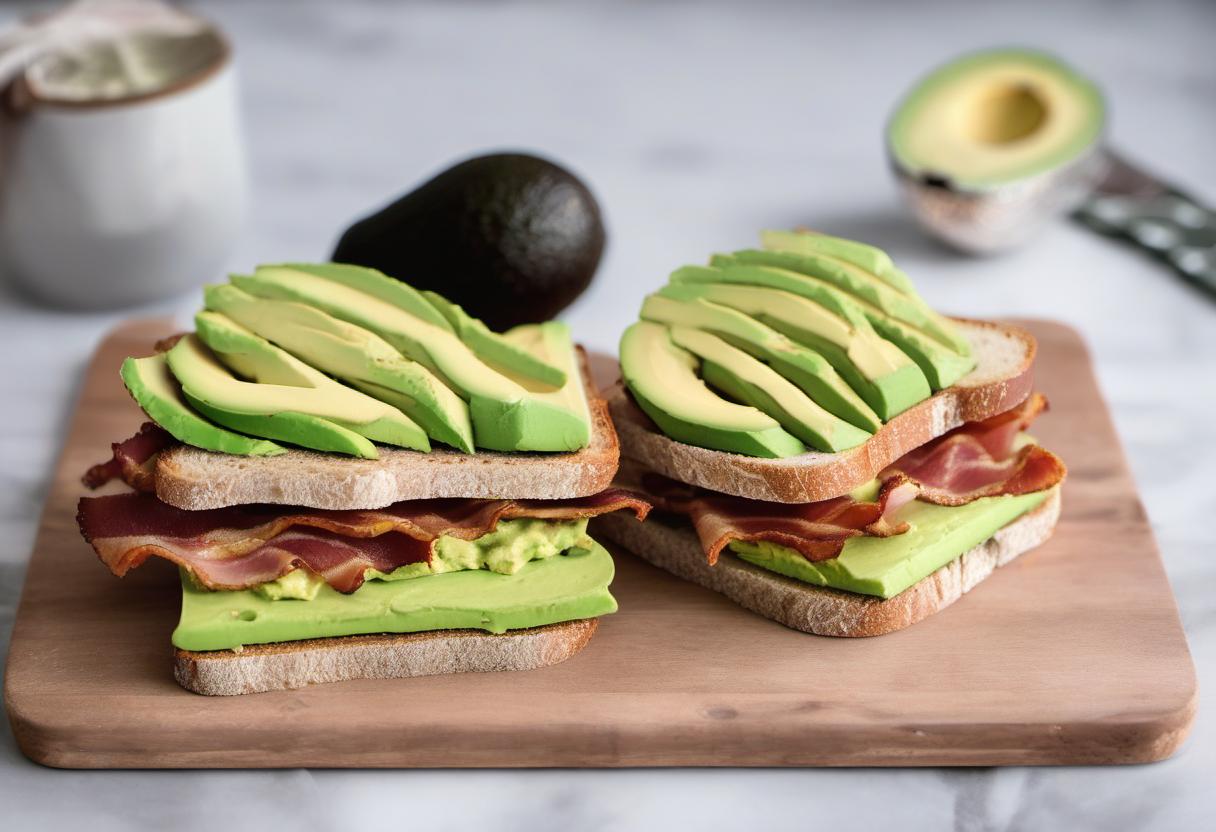 Image showing the final output answering the question: How do I make a bacon and avocado sandwich.