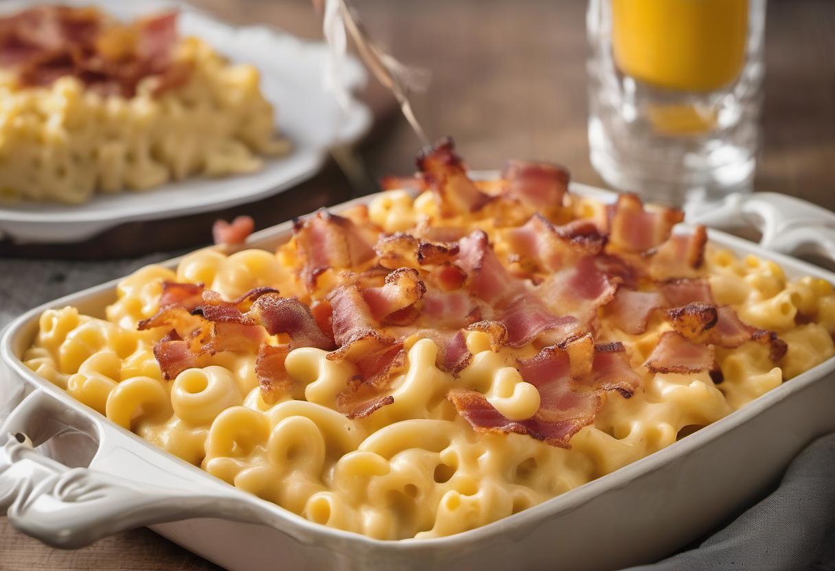 Image showing the final output answering the question: How do I make bacon mac and cheese.