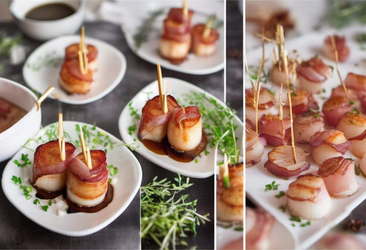 Image showing the final output answering the question: How do I make bacon-wrapped scallops.