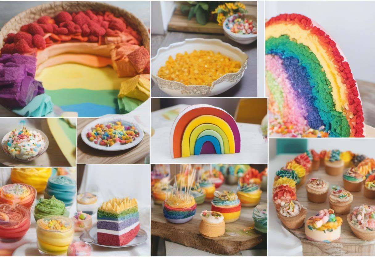 Image showing the final output answering the question: how do I decorate a rainbow-themed party.