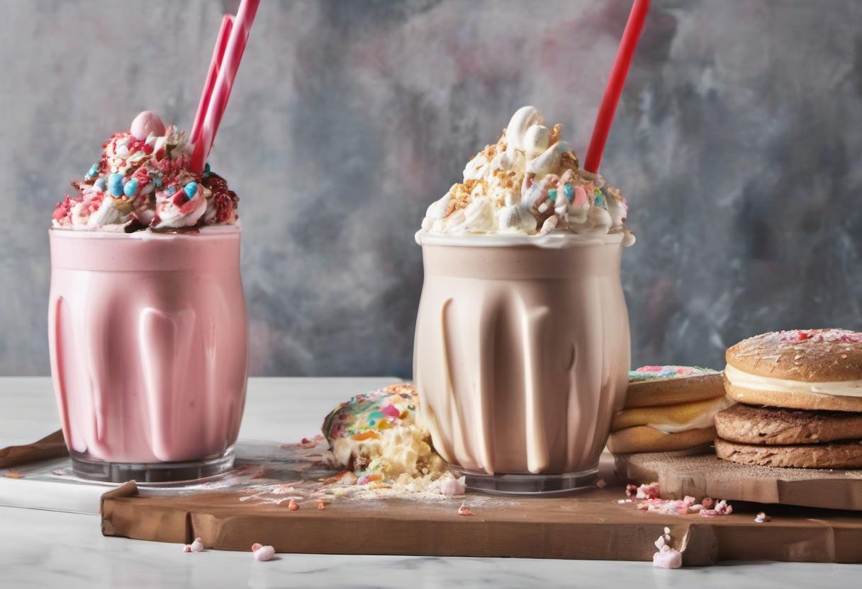 Image showing the final output answering the question: share a giant milkshake with a friend without battling for the last sip.