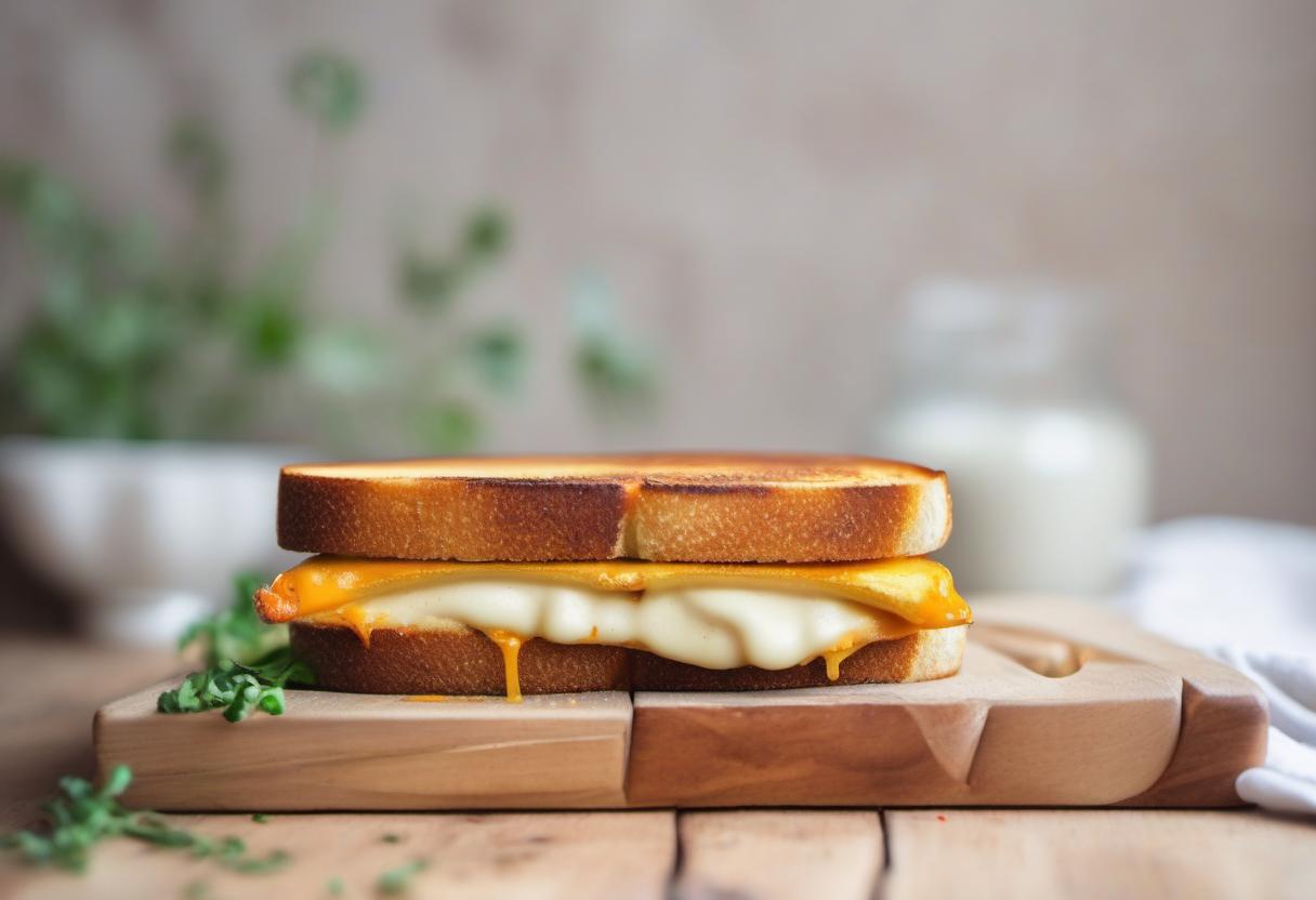 Image showing the final output answering the question: cook a vegan grilled cheese.