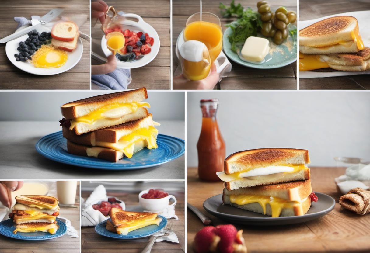 Image showing the final output answering the question: create a breakfast grilled cheese.