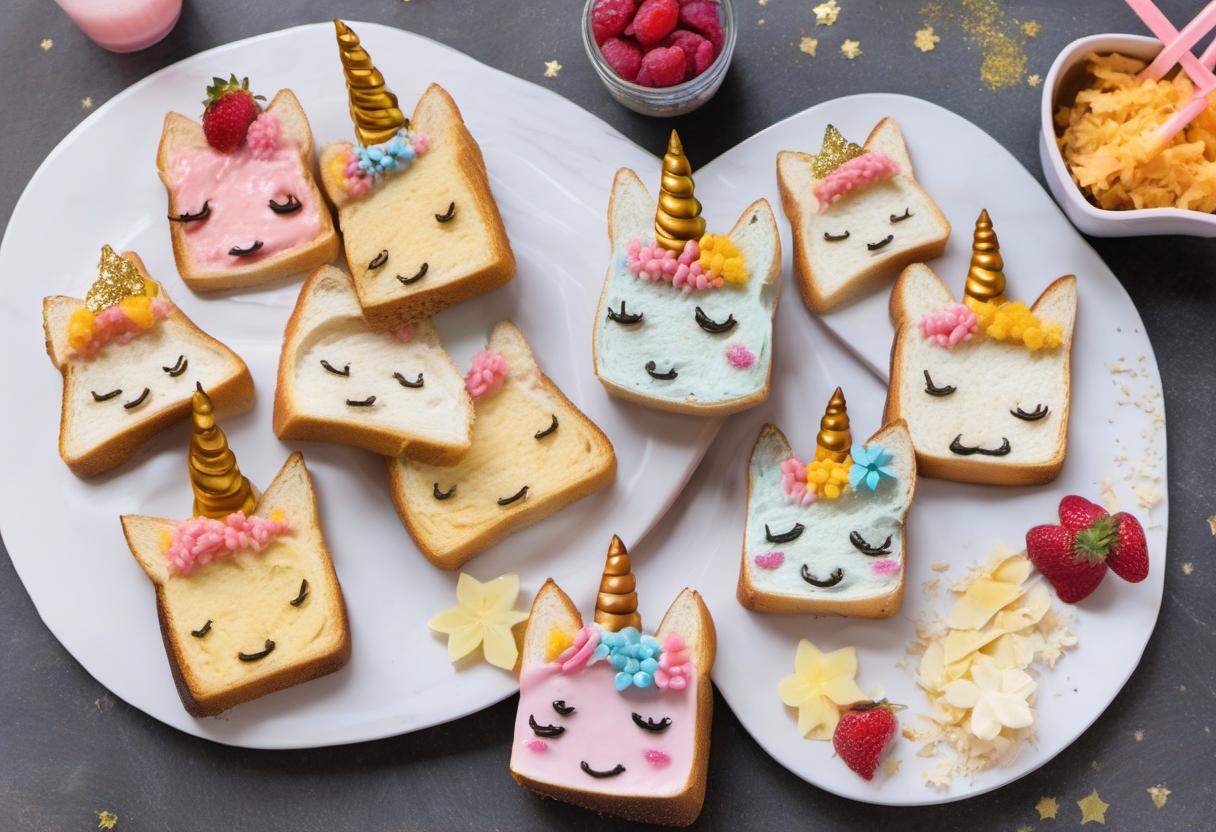 Image showing the final output answering the question: make Unicorn Toast for kids.