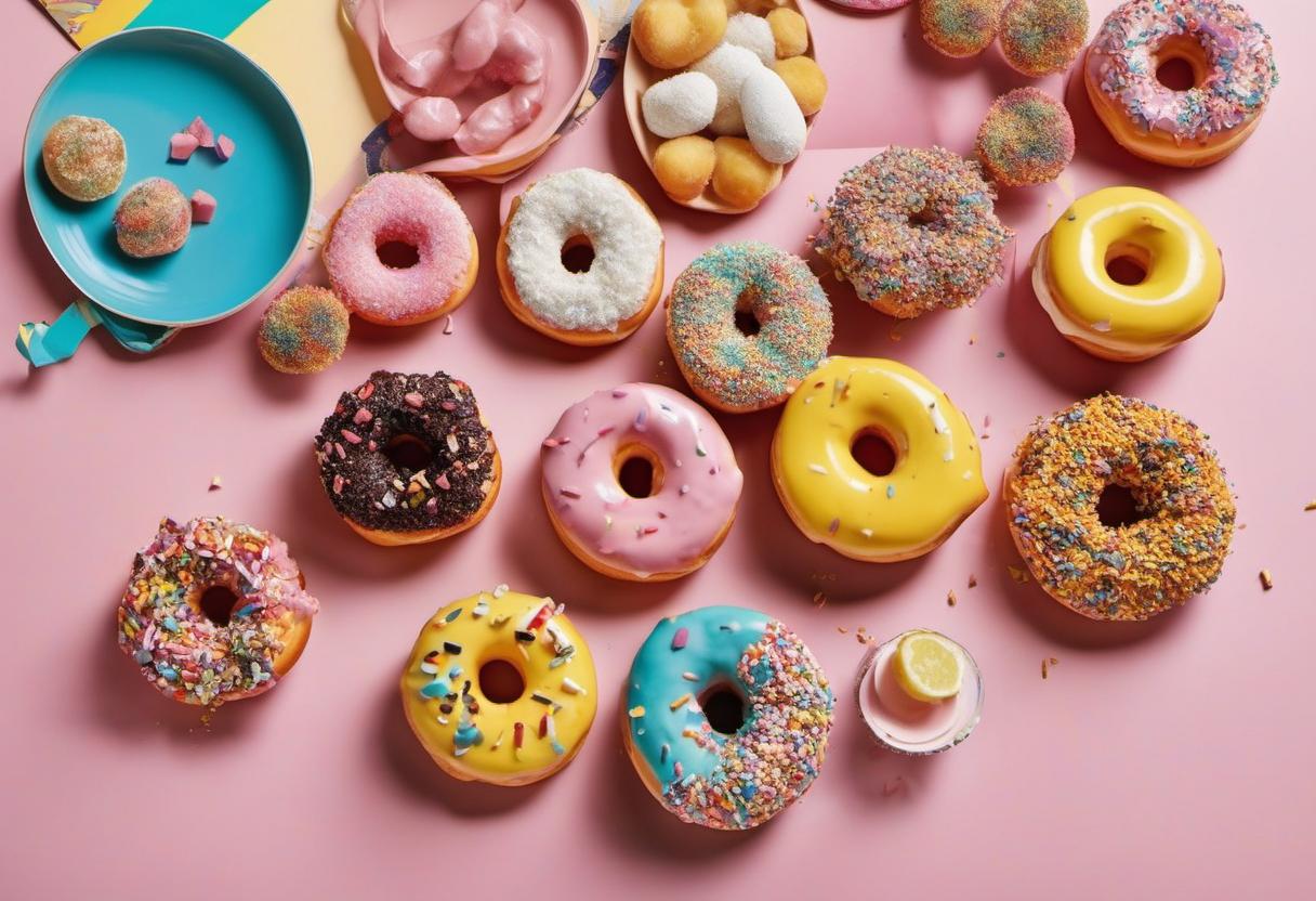 Image showing the final output answering the question: bring the carnival to your kitchen with funfair doughnut toppings.
