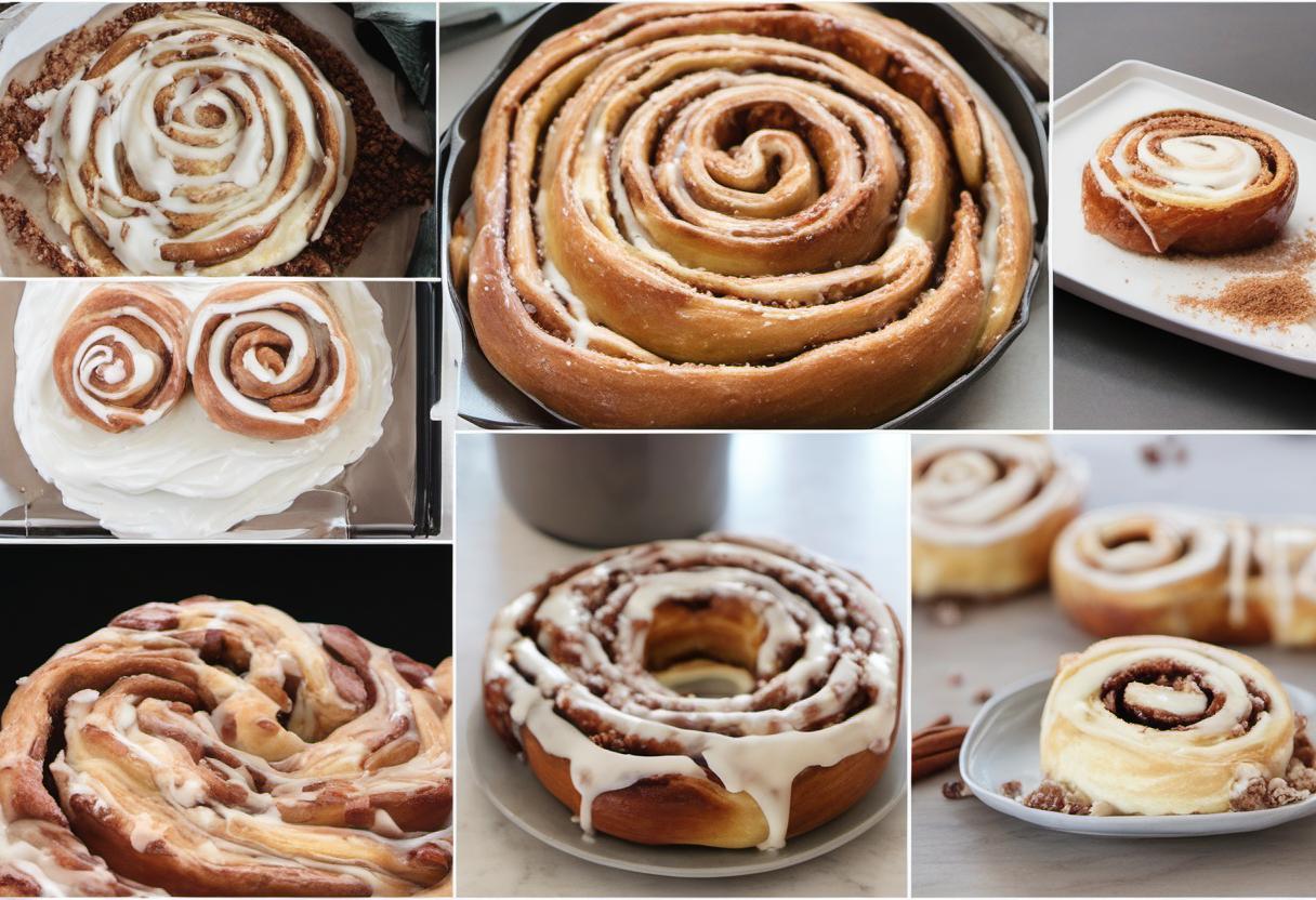 Image showing the final output answering the question: make a giant cinnamon roll.
