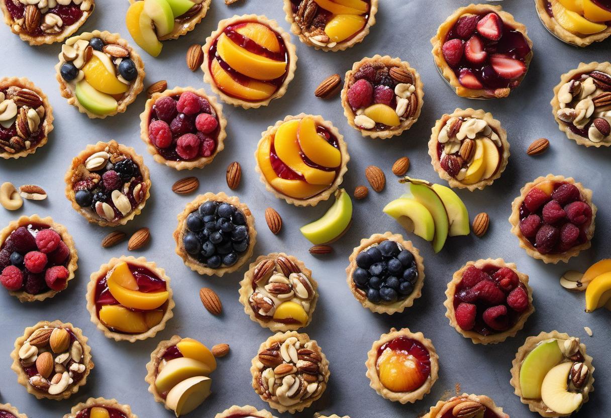 Image showing the final output answering the question: master the art of fruit and nut tarts.