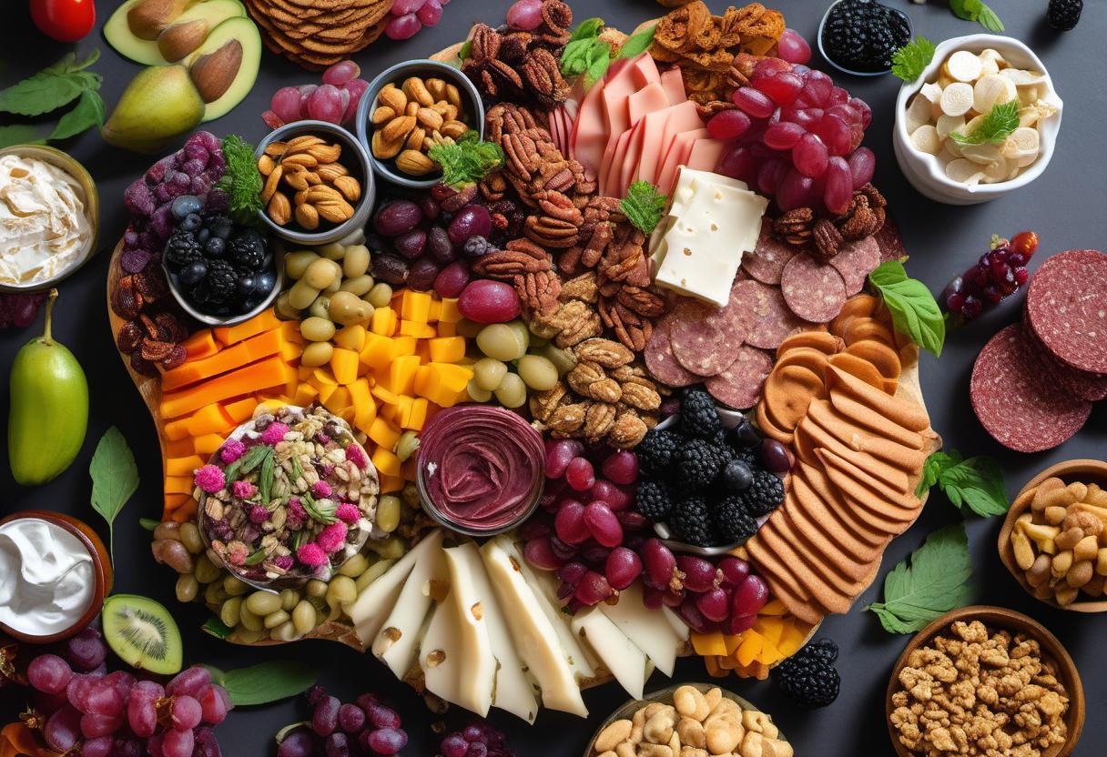 Image showing the final output answering the question: create a showstopping Vegan Charcuterie Board.