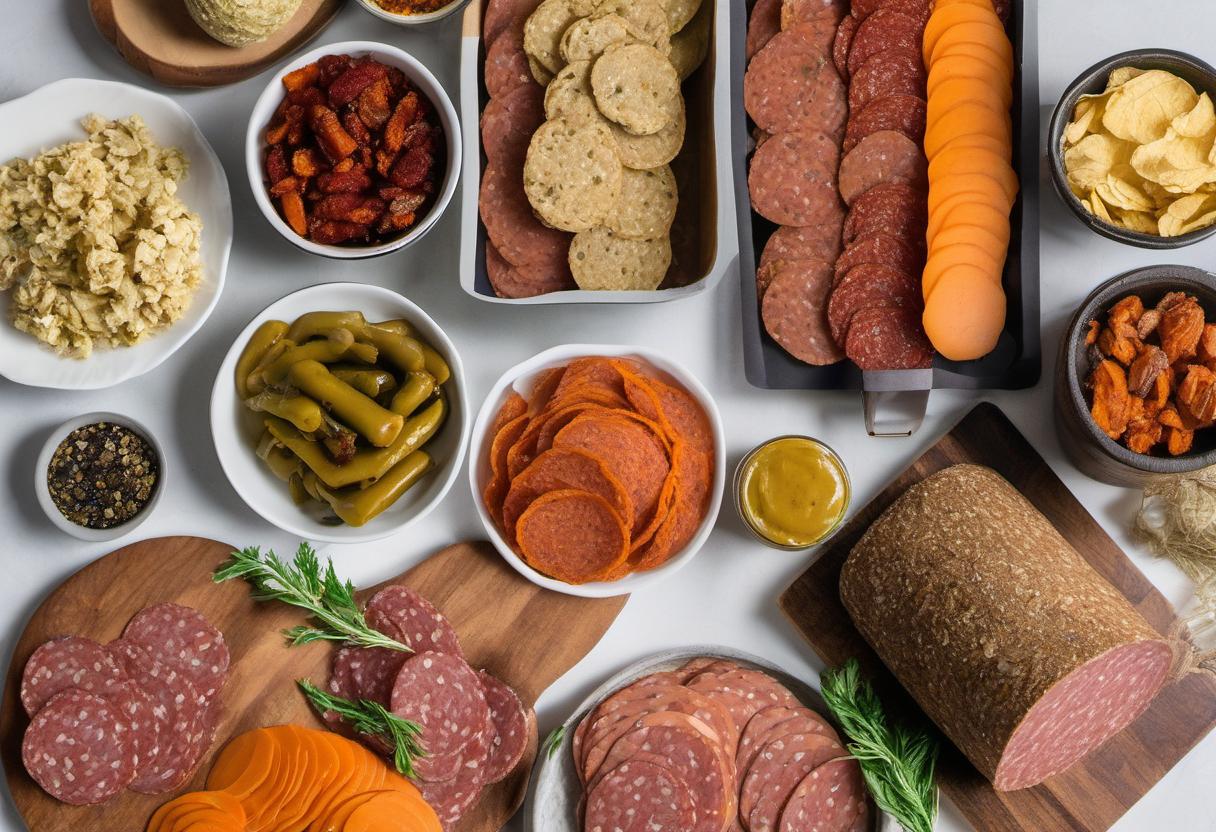 Image showing the final output answering the question: create stunning vegan meat alternatives for your Charcuterie Board.