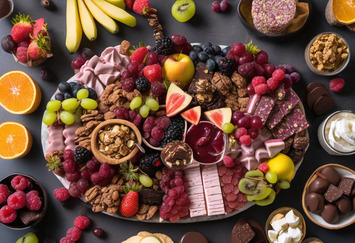 Image showing the final output answering the question: create a decadent dessert section on your Vegan Charcuterie Board.
