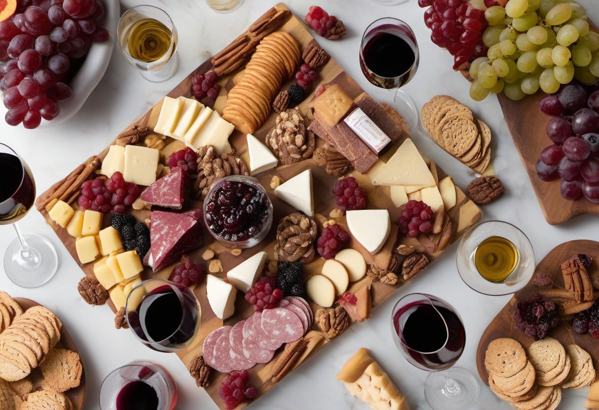 Image showing the final output answering the question: pair wines with your Dessert Charcuterie Board.