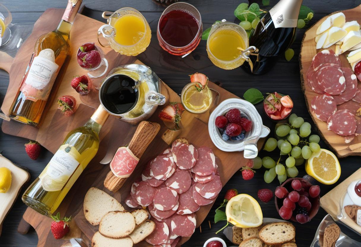 Image showing the final output answering the question: choose the perfect beverages for a Picnic Charcuterie Board.