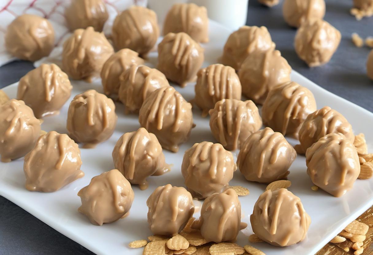 Image showing the final output answering the question: How do I make Golden Grahams peanut butter balls.