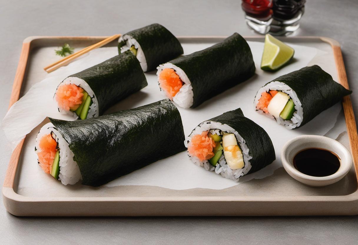 Image showing the final output answering the question: How do I make a Temaki Hand Roll.