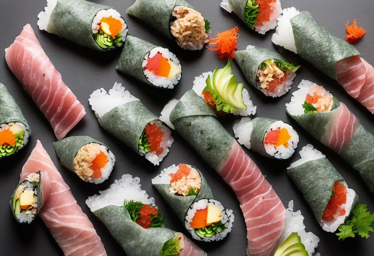 Image showing the final output answering the question: How do I create fusion Temaki Hand Rolls.