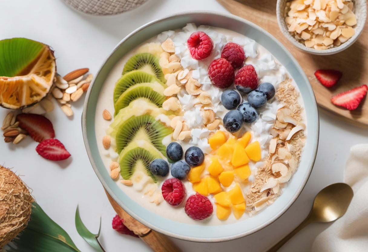 Image showing the final output answering the question: How do I create a creamy coconut smoothie bowl.