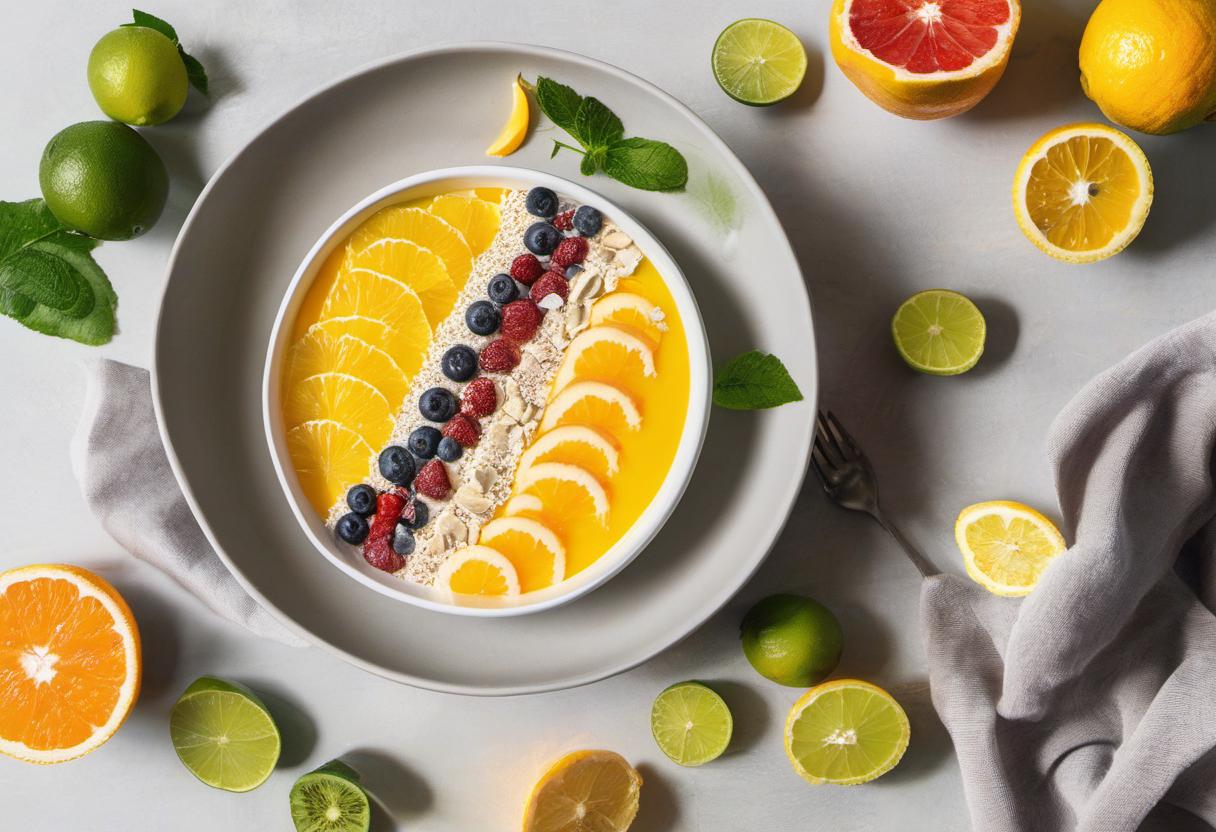 Image showing the final output answering the question: How do I make a refreshing citrus smoothie bowl.