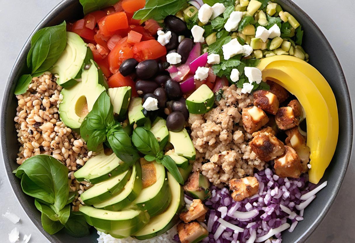 Image showing the final output answering the question: How do I cook a Mediterranean-inspired Buddha Bowl.