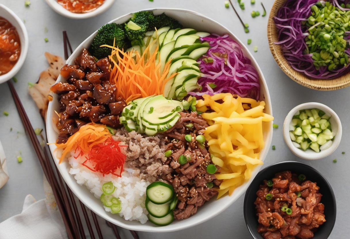 Image showing the final output answering the question: How do I prepare a Korean-inspired Poke Bowl.