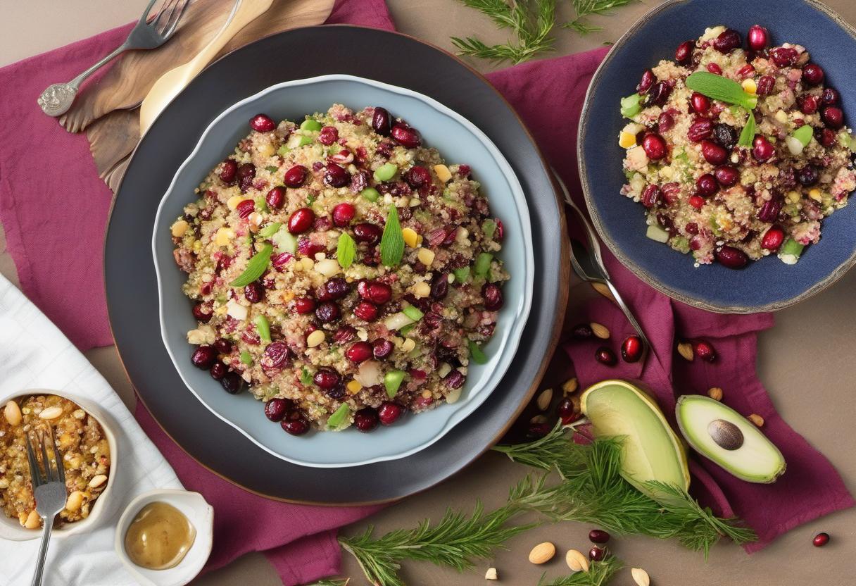 Image showing the final output answering the question: How do I create a tangy cranberry quinoa salad.