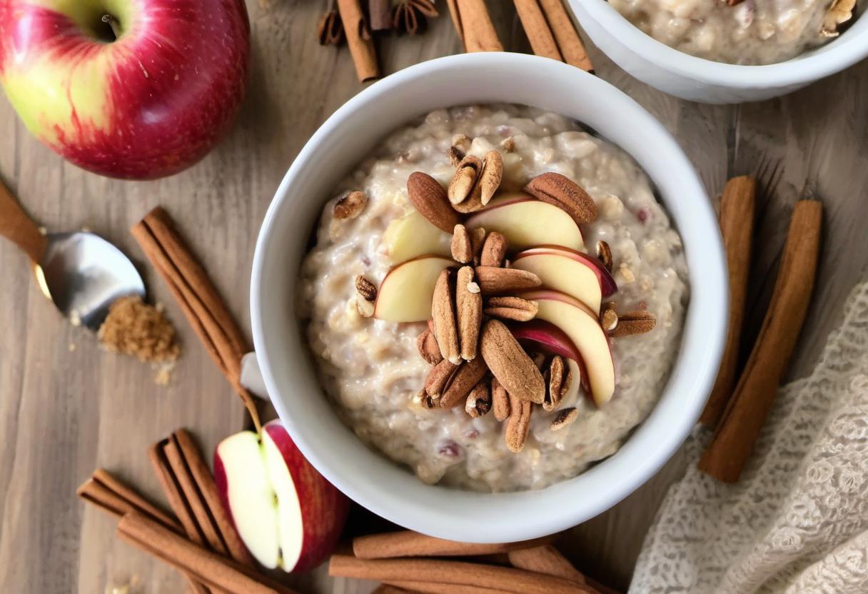 Image showing the final output answering the question: How do I craft an apple cinnamon overnight oats sensation.