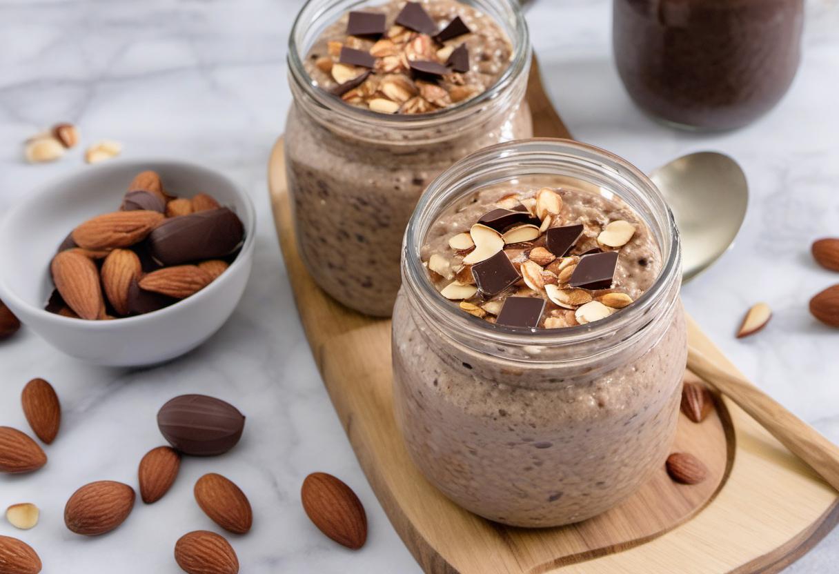 Image showing the final output answering the question: How do I create a chocolaty delight with mocha almond overnight oats.