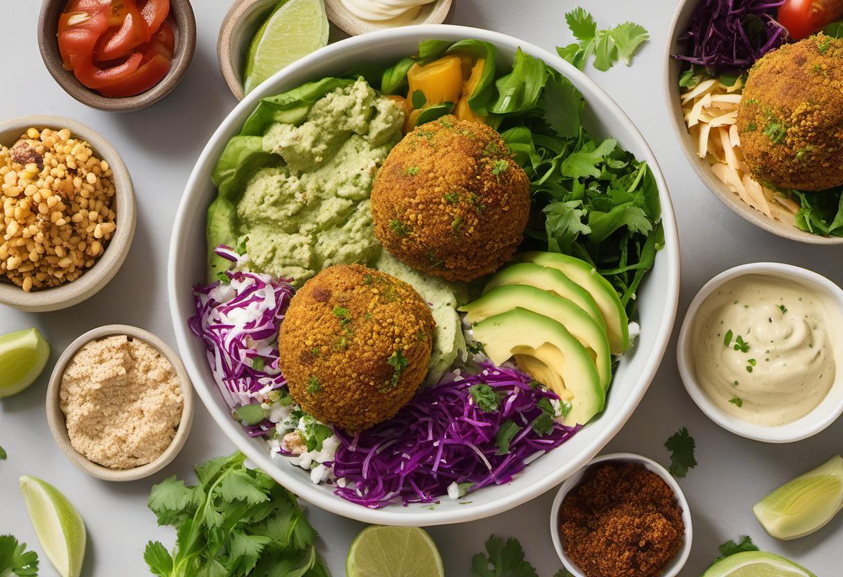 Image showing the final output answering the question: How do I create a vegan-friendly Falafel Bowl.