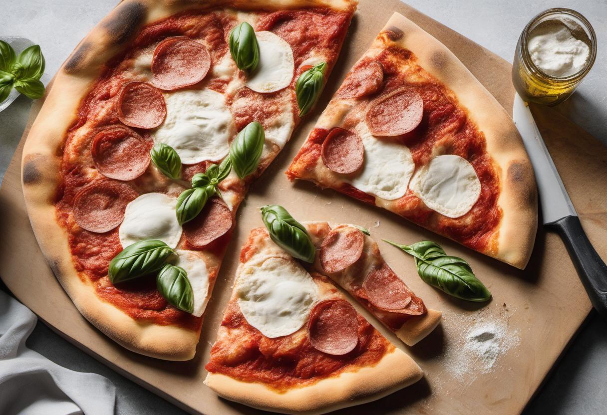Image showing the final output answering the question: How do I make a classic Margherita Neapolitan Pizza.
