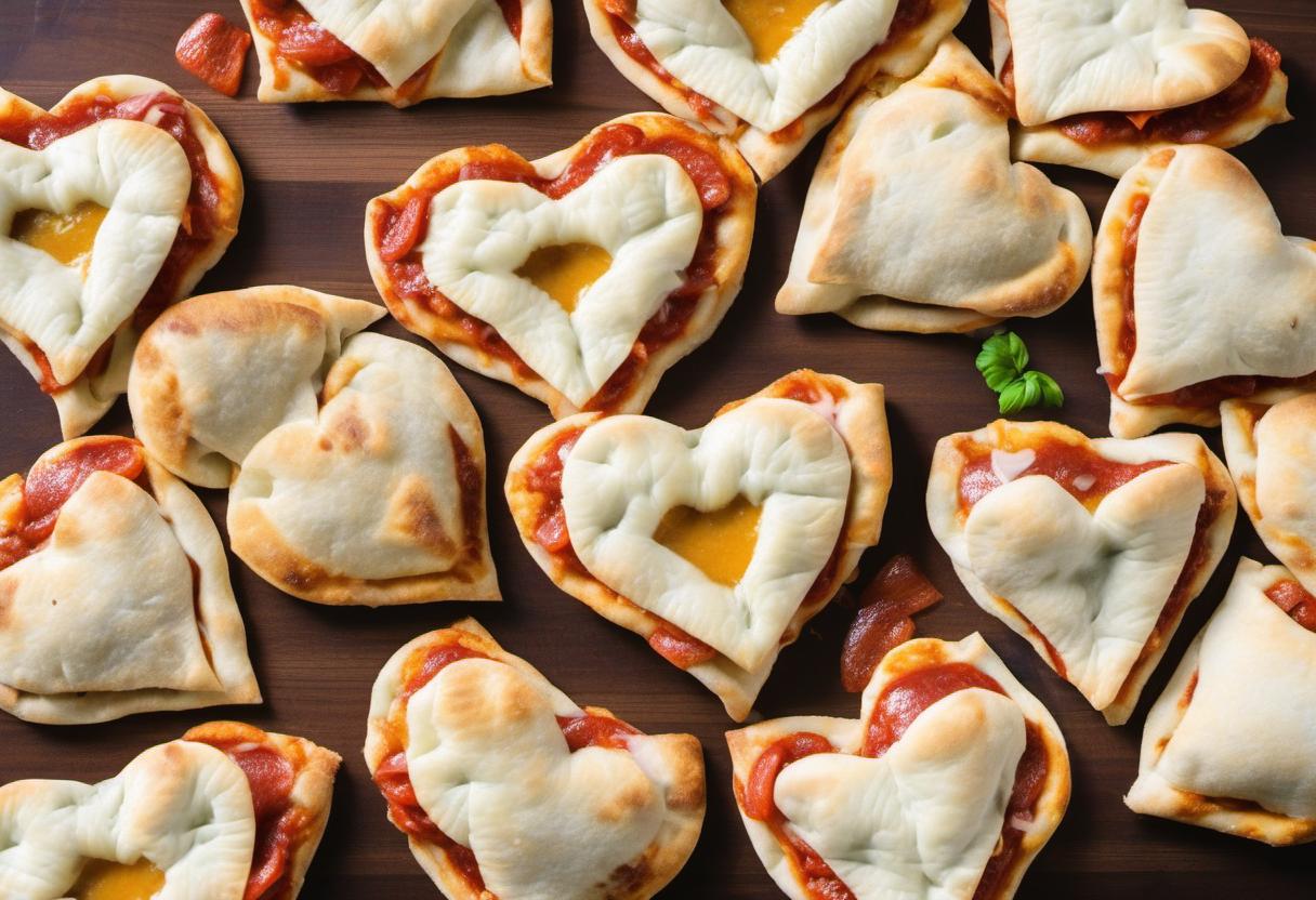 Image showing the final output answering the question: How do I make heart-shaped pizza pockets.