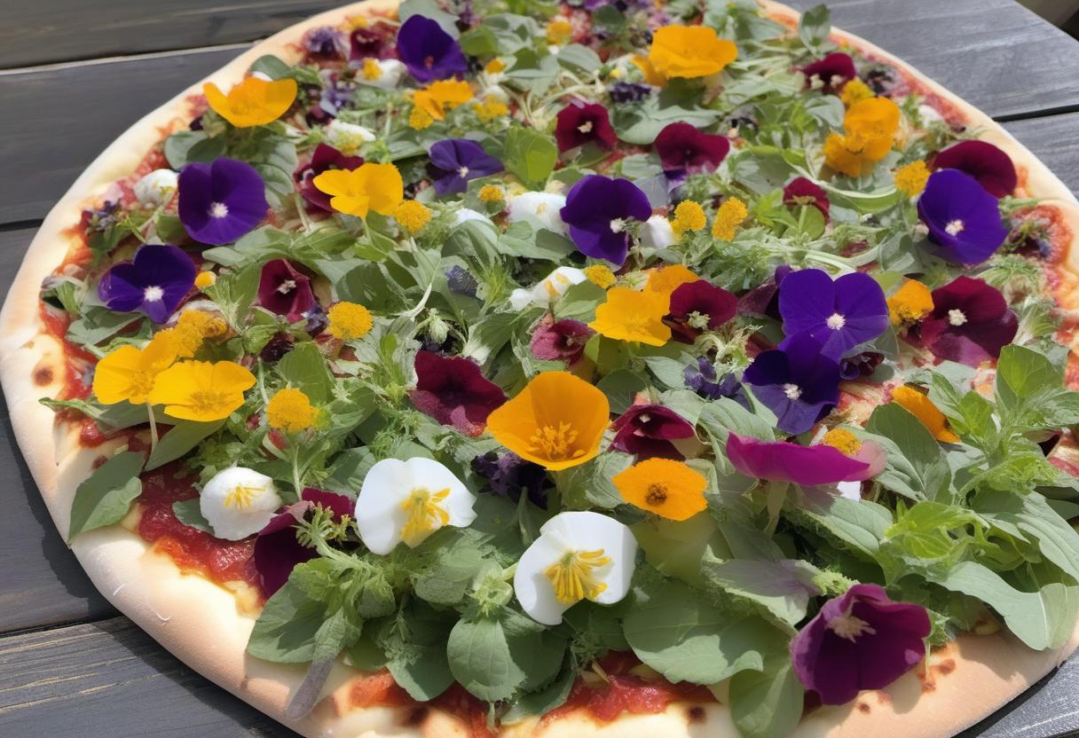 Image showing the final output answering the question: How do I grow my own edible flowers for Pizza.