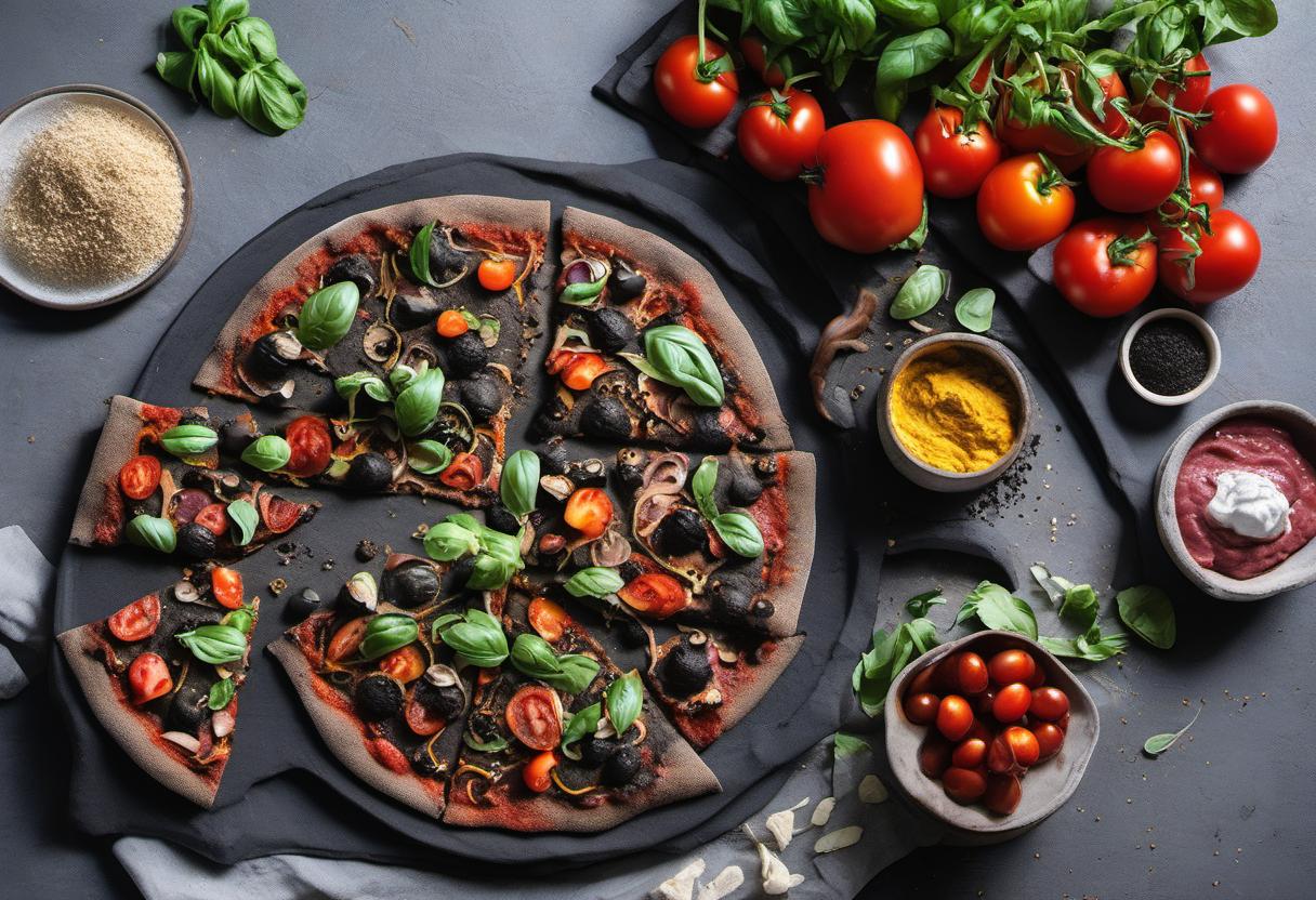 Image showing the final output answering the question: How do I make a healthy black dough pizza.