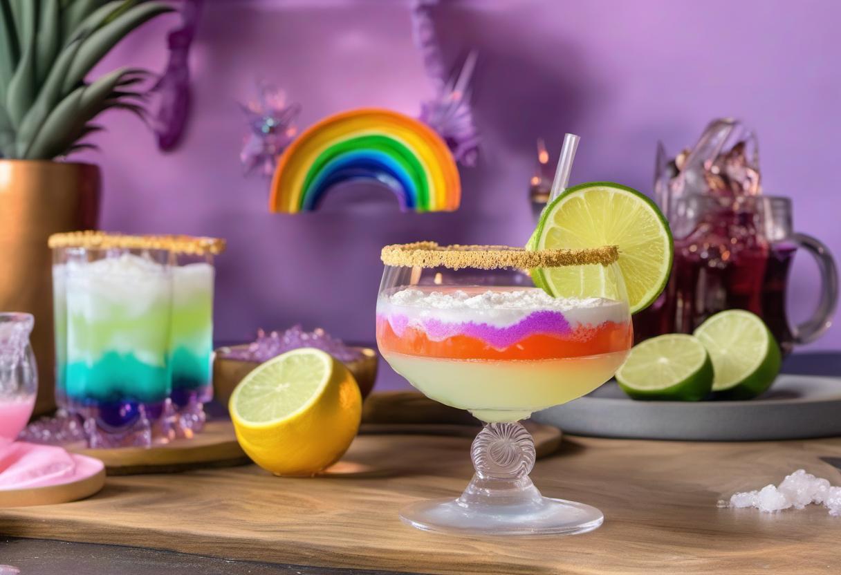 Image showing the final output answering the question: How do I make a unicorn margarita.