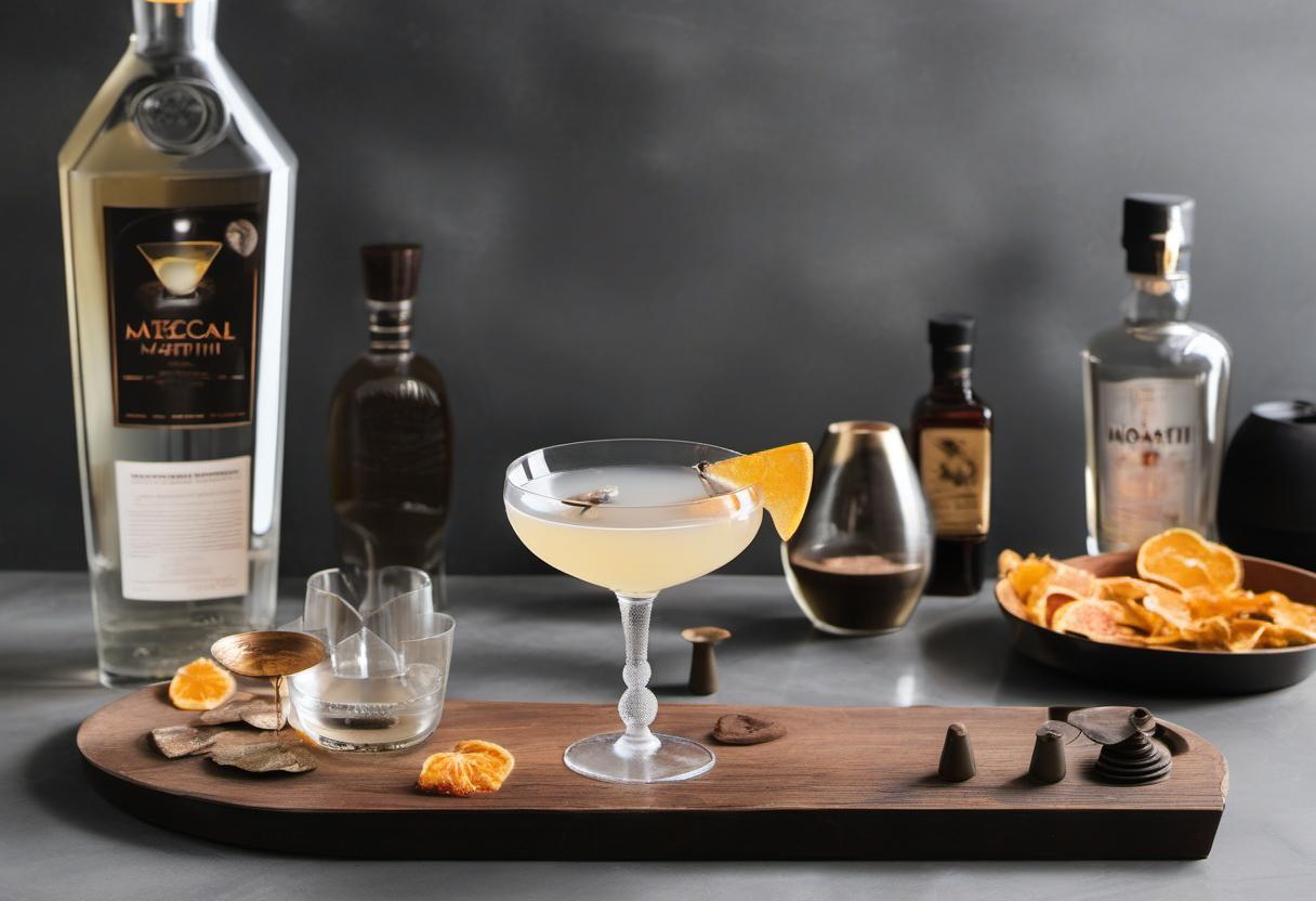 Image showing the final output answering the question: How do I mix a smoky mezcal martini.