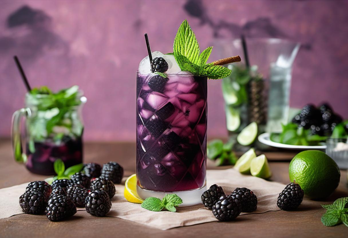 Image showing the final output answering the question: How do I shake smoky blackberry mojito.