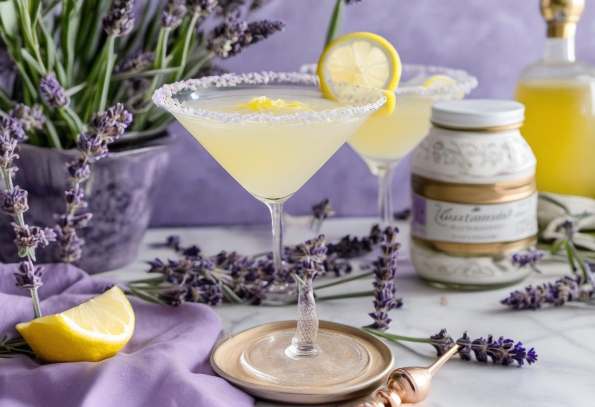 Image showing the final output answering the question: How do I whip up a Lavender Lemonade Martini.