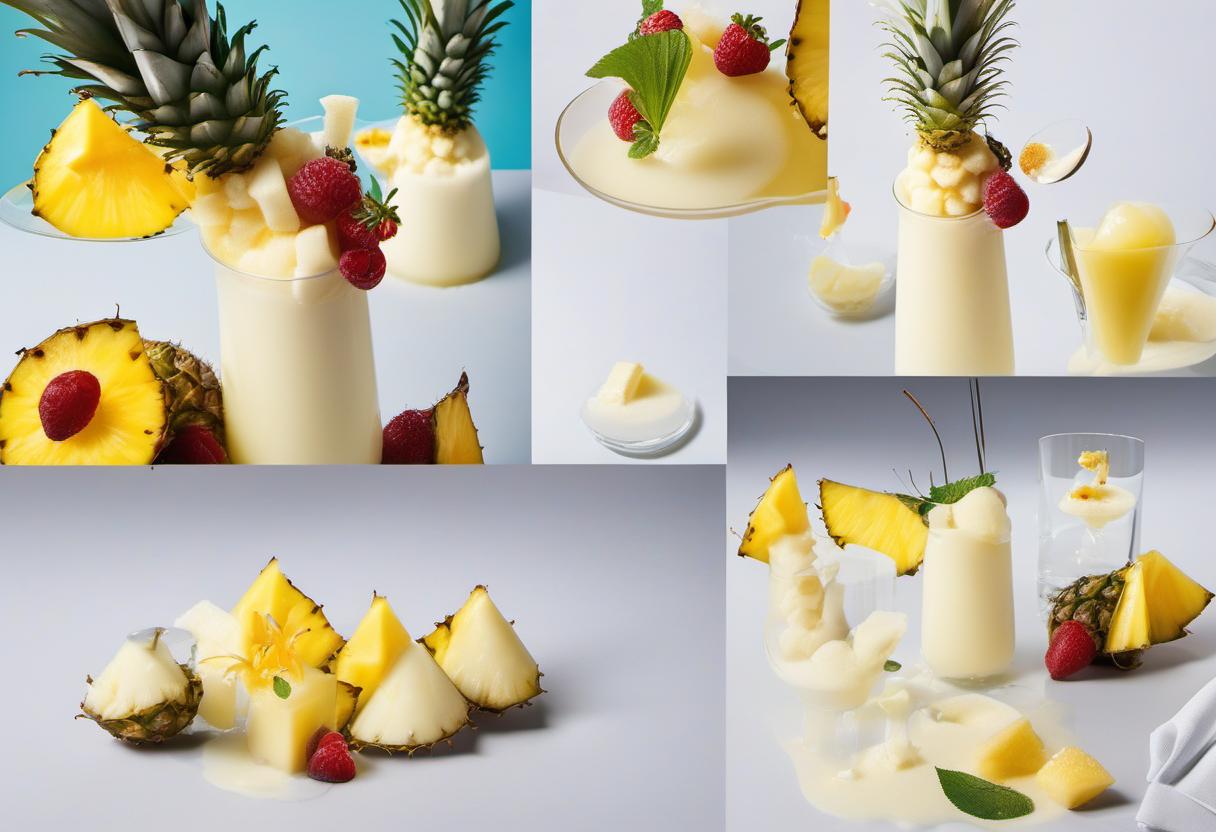 Image showing the final output answering the question: How do I craft a Molecular Gastronomy Pina Colada.