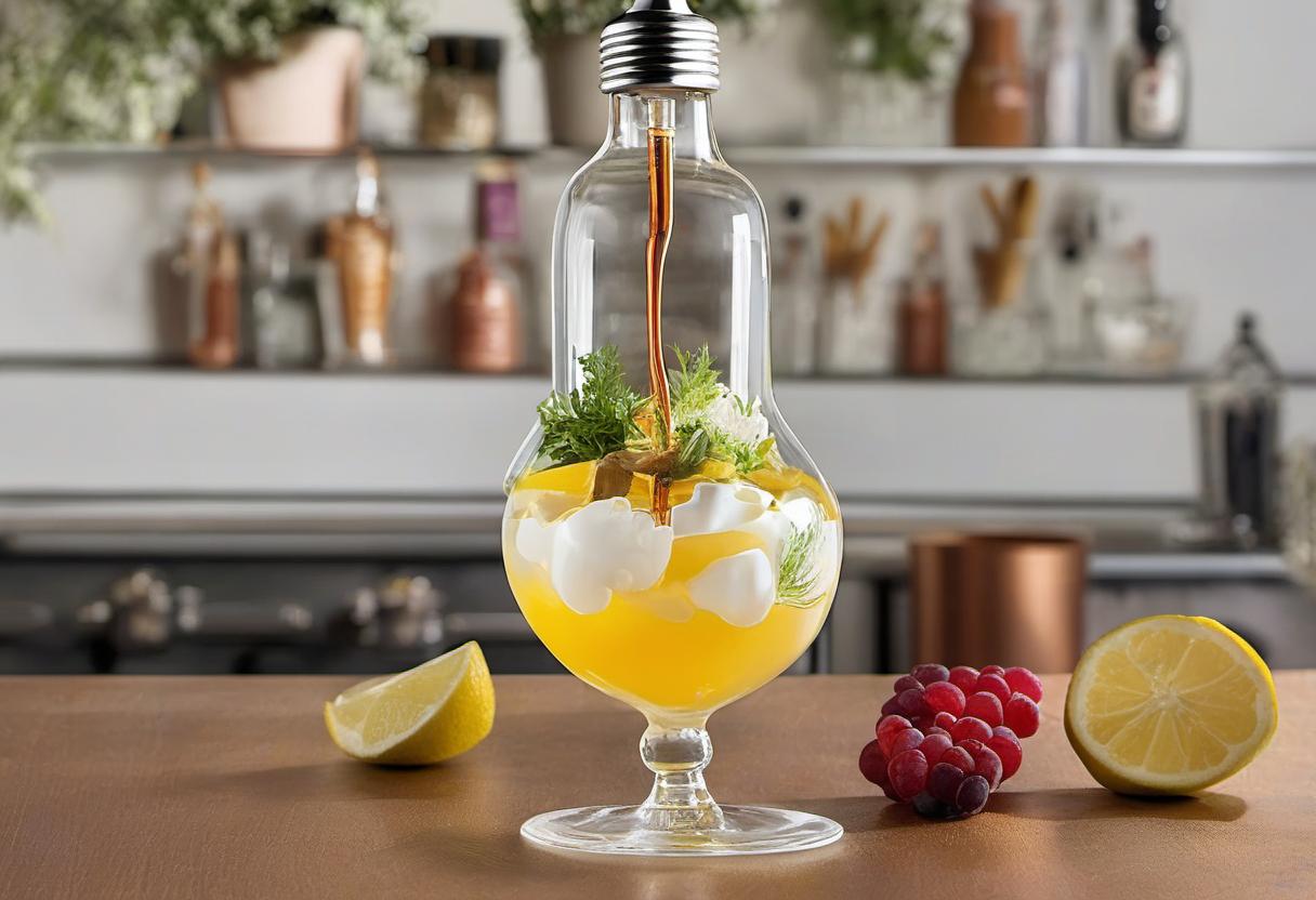 Image showing the final output answering the question: How do I garnish a picture-perfect Lightbulb Cocktail.