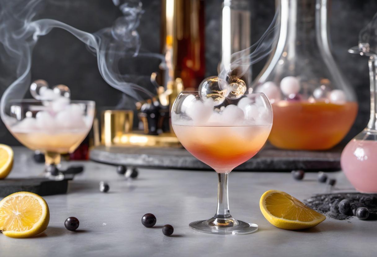 Image showing the final output answering the question: How do I create a Smoke Bubble Cocktail.
