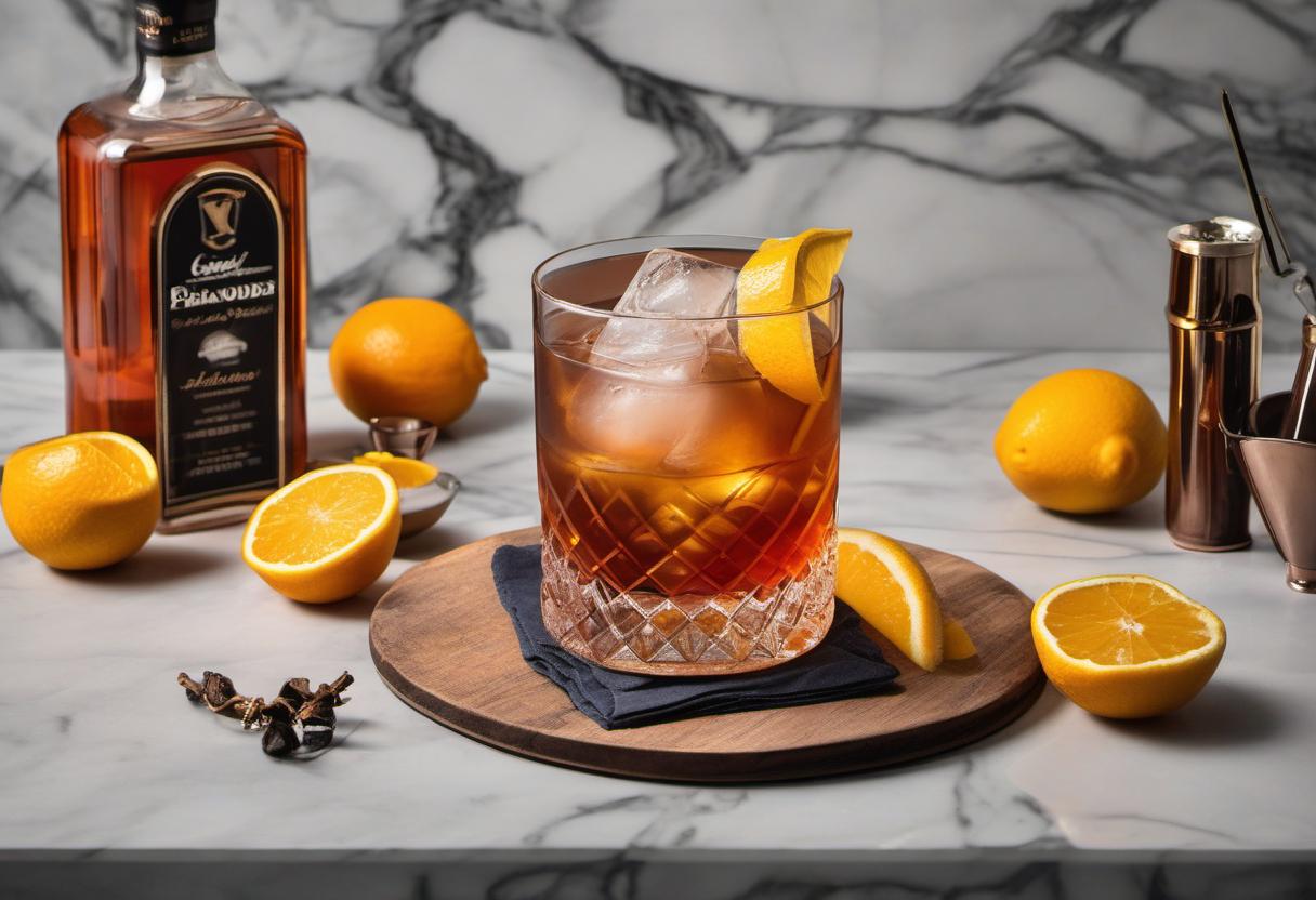 Image showing the final output answering the question: How do I shake a Smoky Old Fashioned.