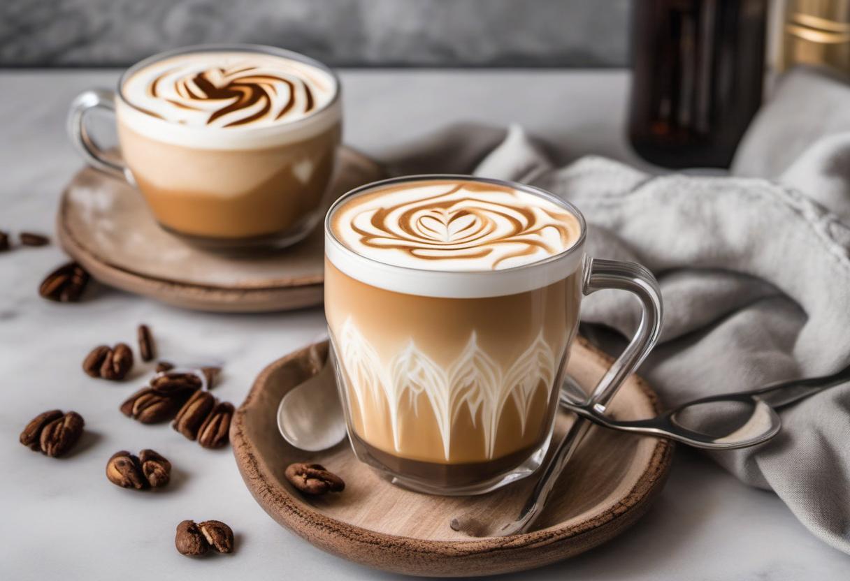 Image showing the final output answering the question: How do I make a vanilla latte with foam art.