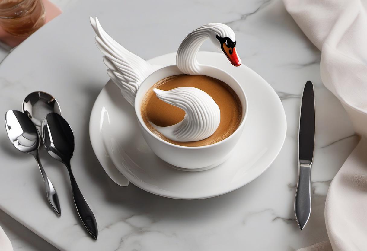 Image showing the final output answering the question: How do I make a 3D swan in my coffee.