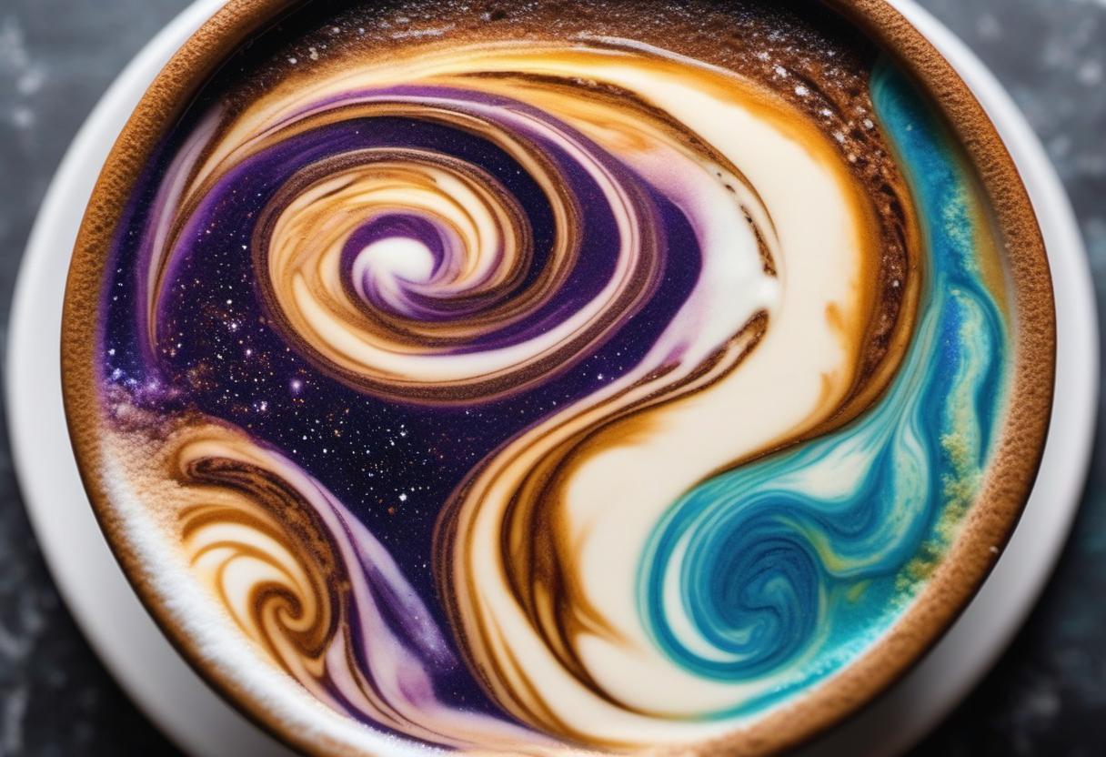 Image showing the final output answering the question: How do I create a galaxy latte.